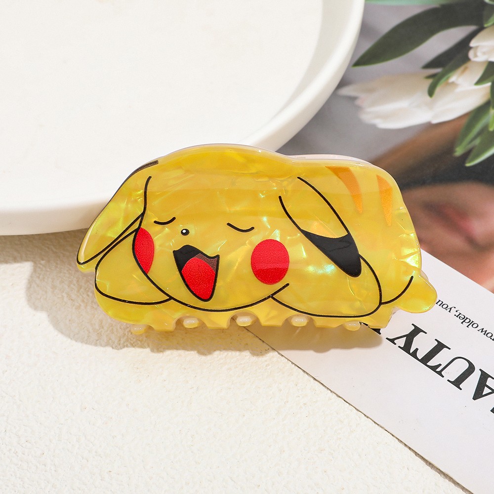 Women'S Yellow Accessories - Pinza de Pelo Transparente con Diseño