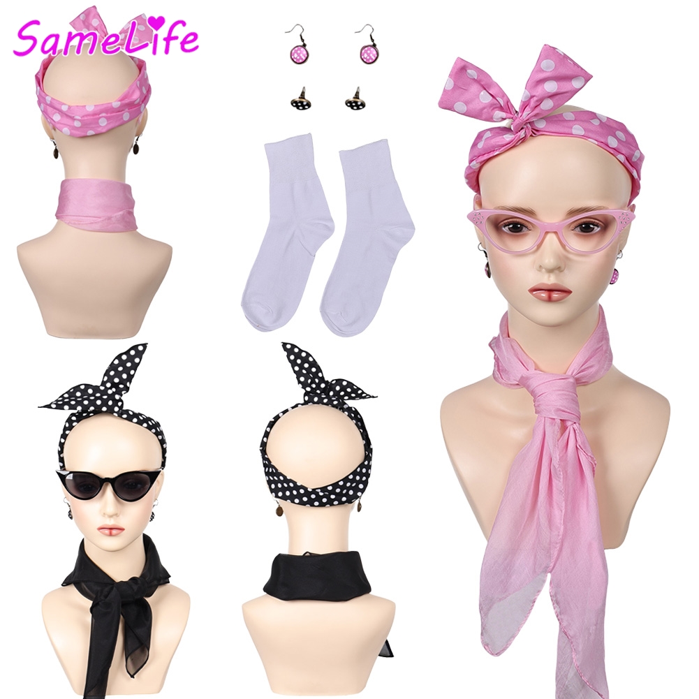 Women'S Accessories In The 1950S - Diadema, Gafas, Pendientes y Pañuelo de