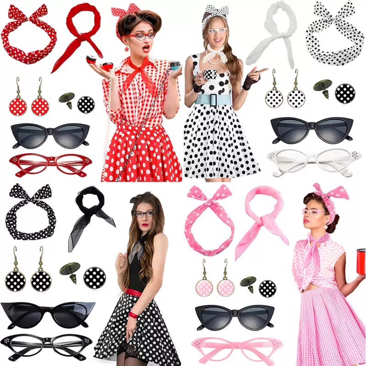 Women'S Accessories In The 1950S - Disfraz de fiesta hippie retro de