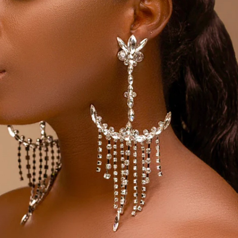 Women'S Accessories Amazon - Pendientes de diamantes de imitación exagerados
