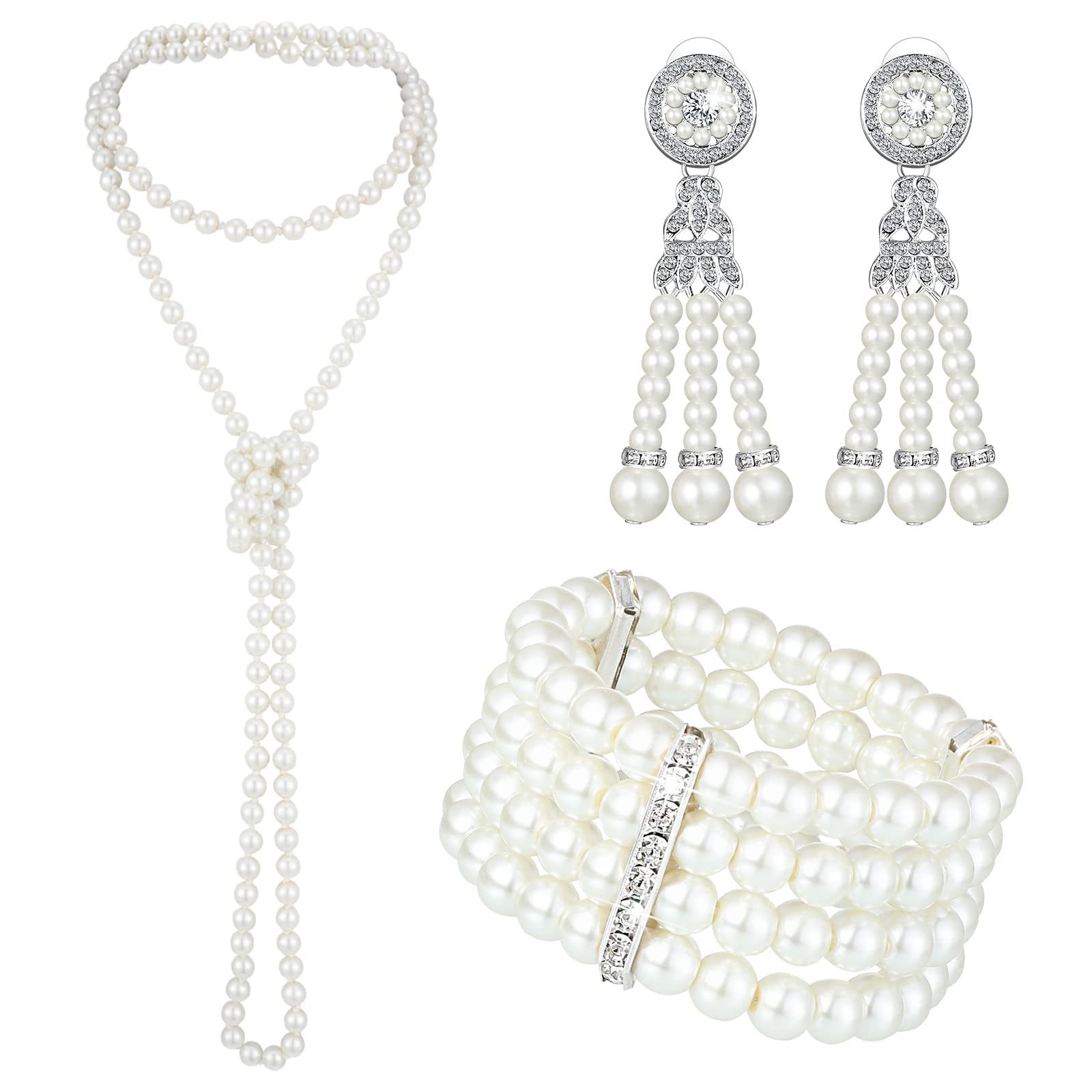 3-piece Set of Long Pearl Neck - Women'S Accessories In The 1950S reseña y precio