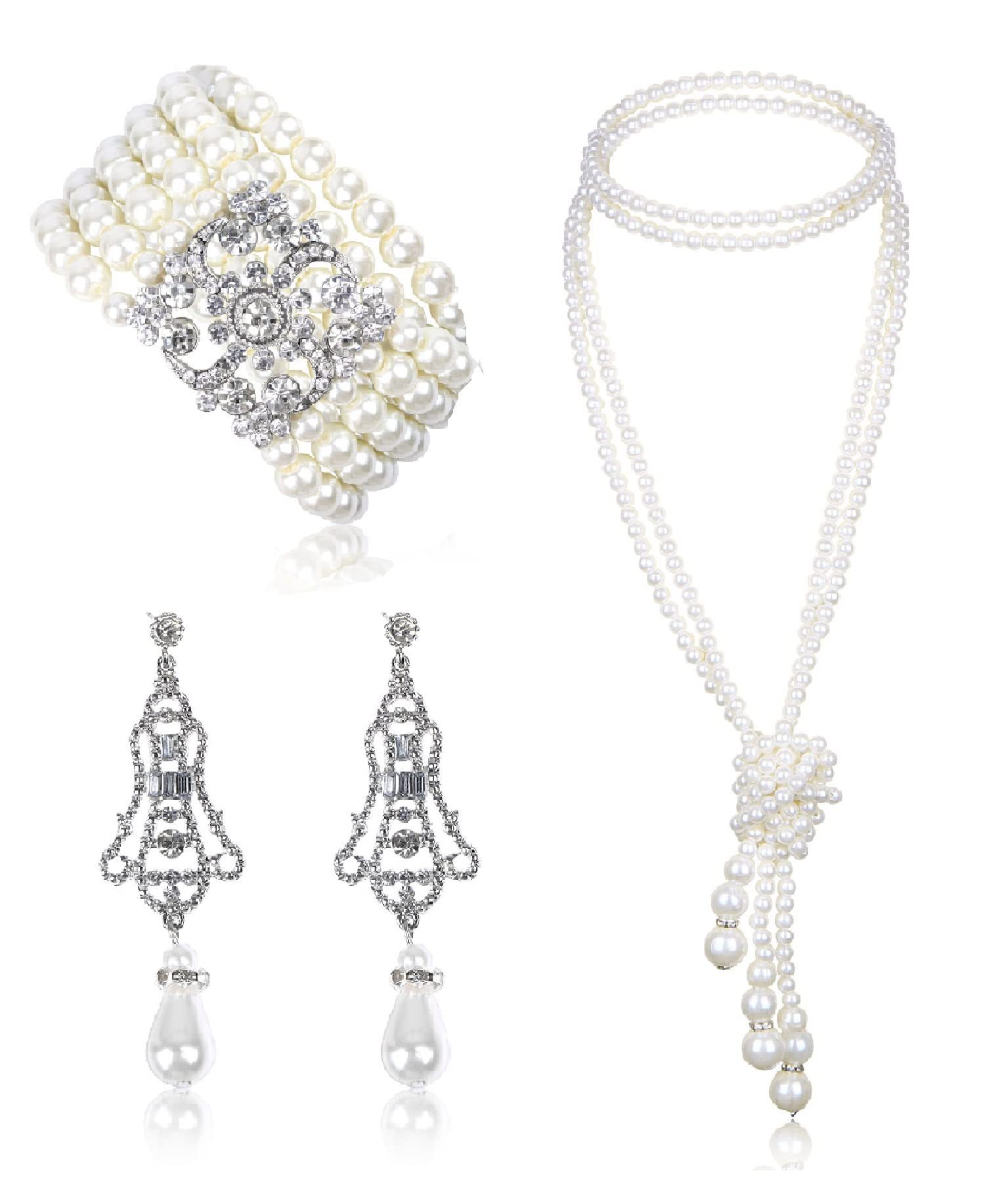 3-piece Set of Long Pearl Neck - Women'S Accessories In The 1950S reseña y precio