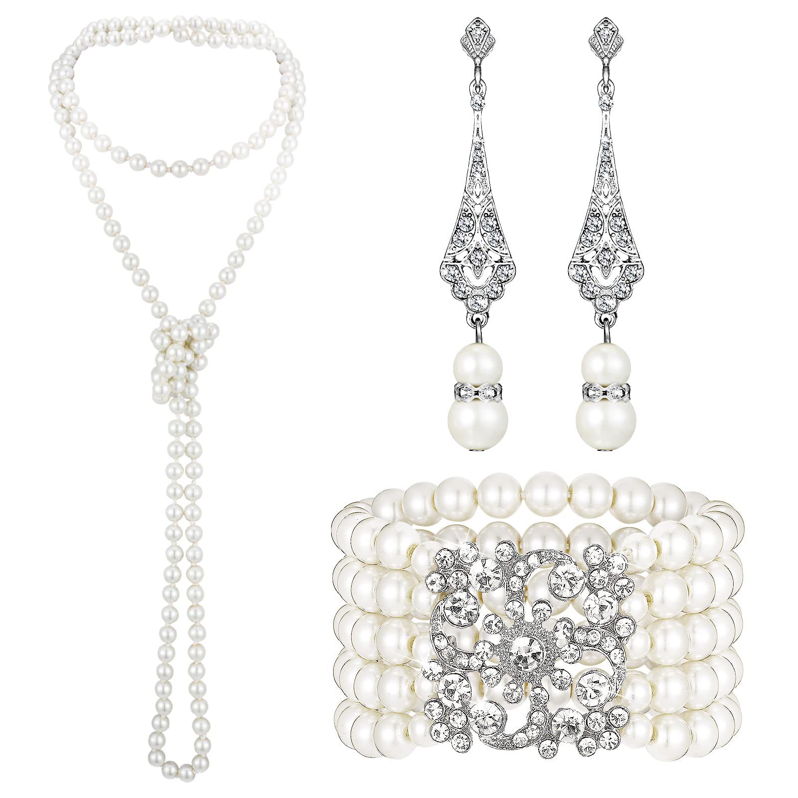 3-piece Set of Long Pearl Neck - Women'S Accessories In The 1950S reseña y precio